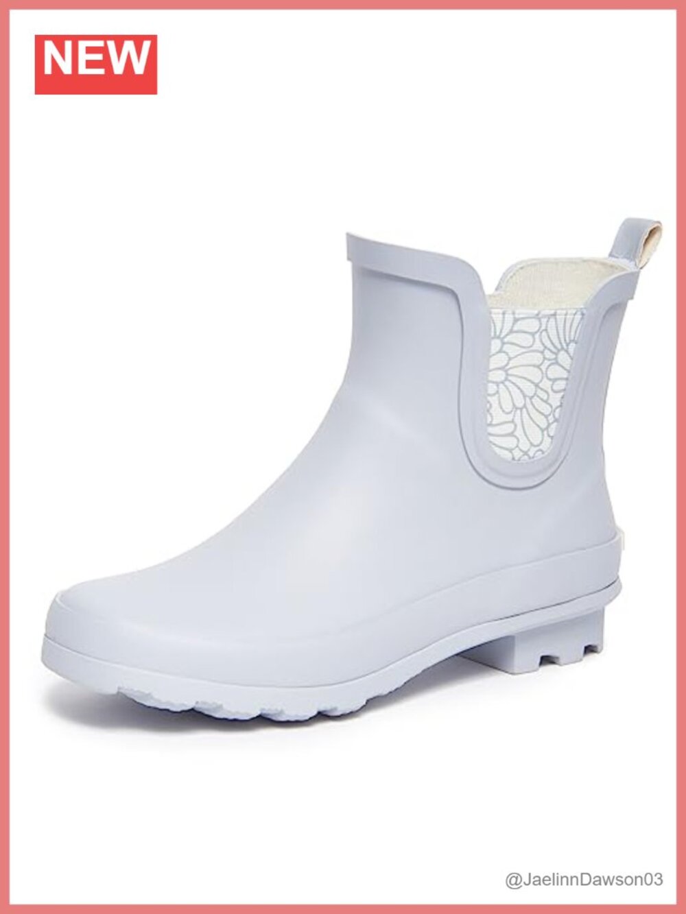 Waterproof Mid Cut Ankle Rain Boots with Rubber Upper and Lug Sole